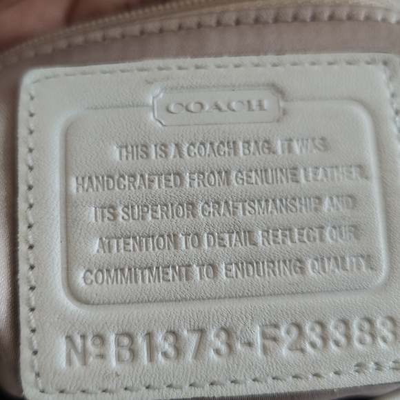 Coach Leather Colour Block Salmon/Tan/Ivory Crossbody Satchel Bagl - Picture 11 of 11